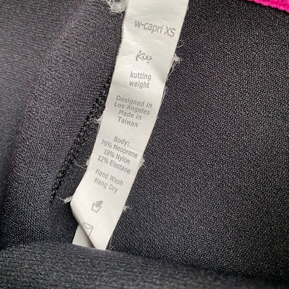 KW Heat Generating Capri Pants Weight Cutting Black Pink NEW Women’s Size XS - Picture 9 of 9